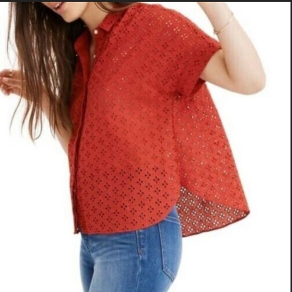 Madewell Tops - Madewell top red ember eyelet small